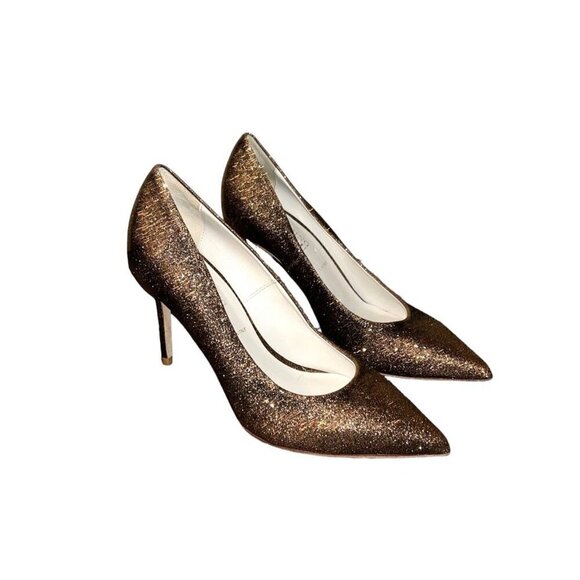 Something Bleu Freya Bronze Pointed Toe Pump Formal Wedding Heels Size 8 B - Picture 1 of 13